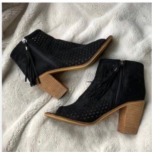 Peep toe booties